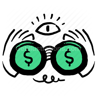 finance, banking, bank, money, binoculars, eye, dollar